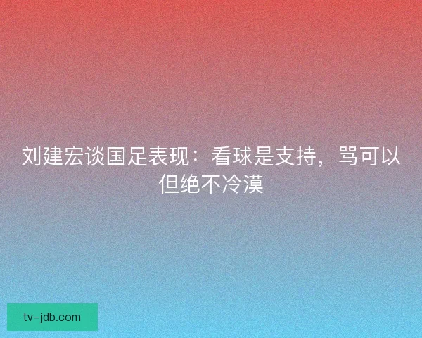 刘建宏谈国足表现：看球是支持，骂可以但绝不冷漠